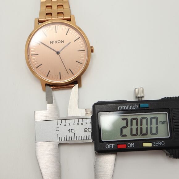 Nixon The Porter Rose Gold Tone 40mm Dress Watch 6" Bracelet with New Battery - Picture 5 of 12